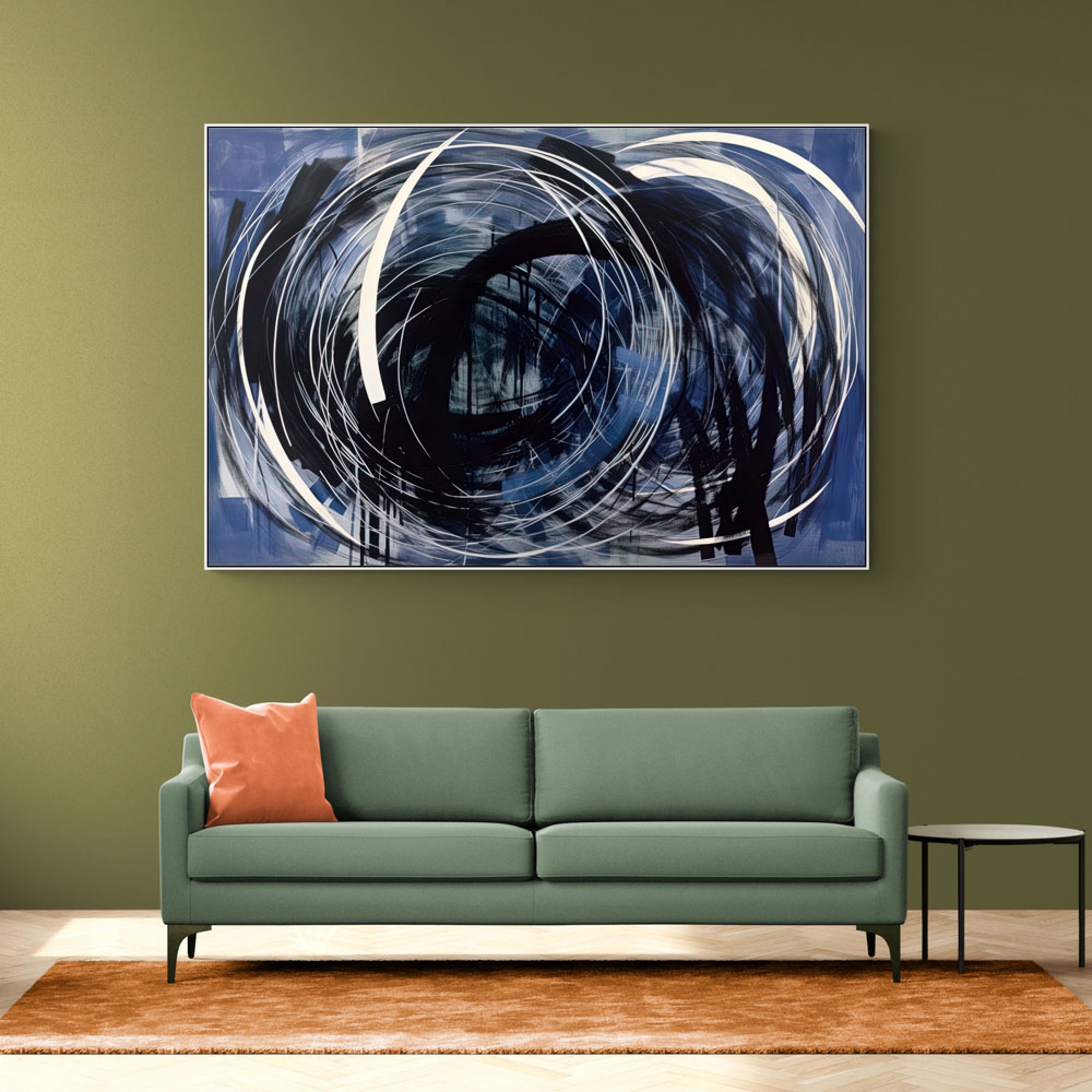 Blue Abstract Circles Wall Art